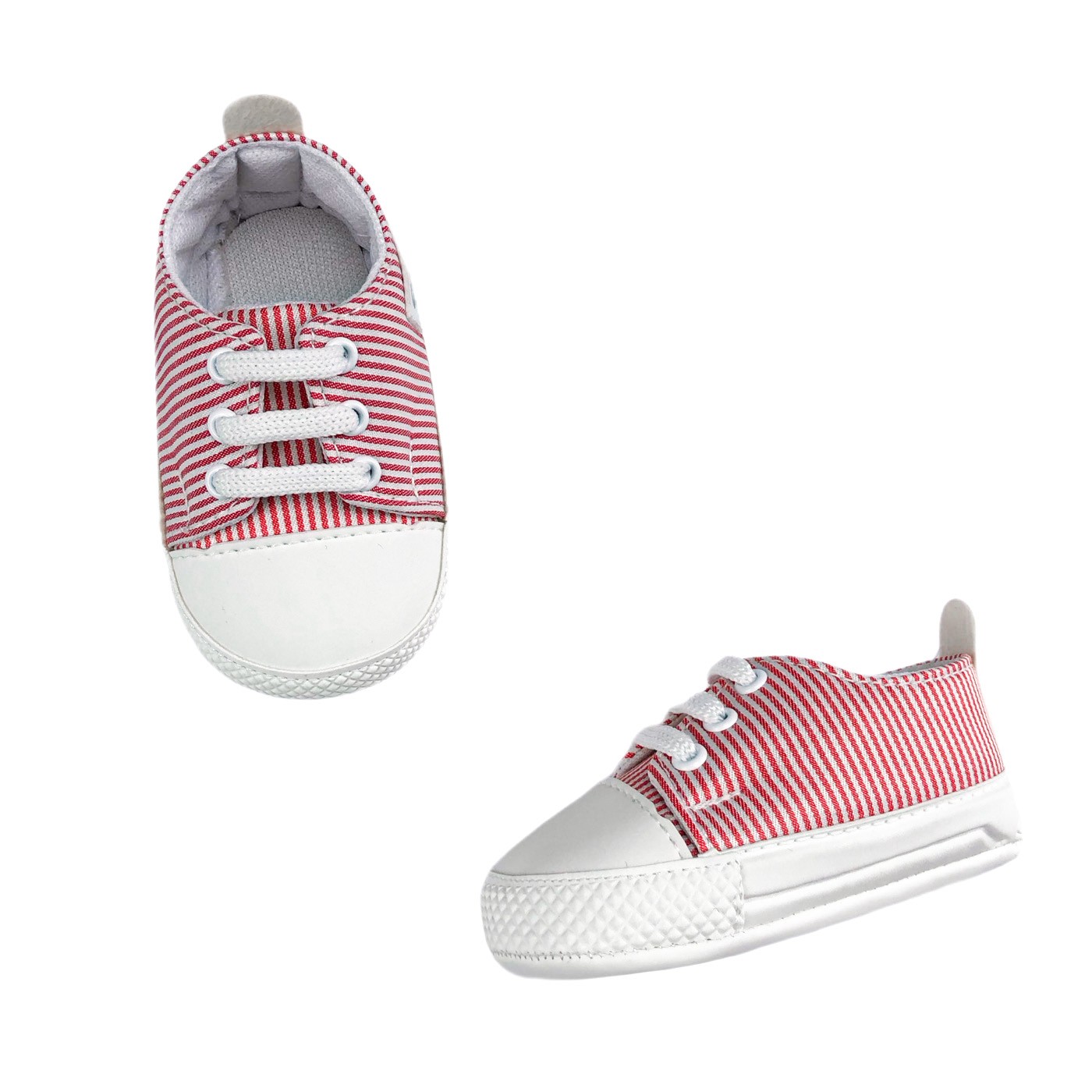 Παπούτσια Αγκαλιάς Ριγέ Κόκκινο