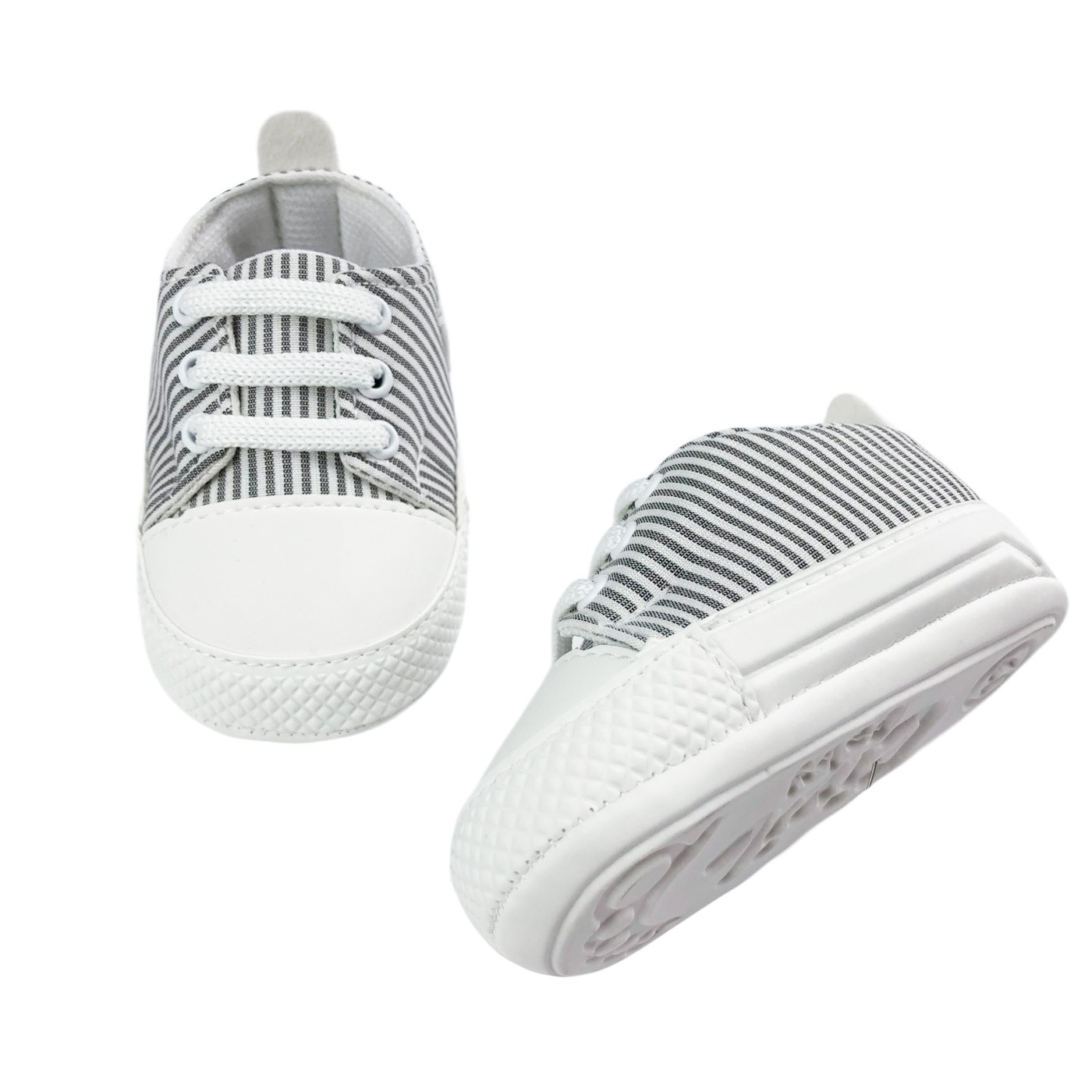 Παπούτσια Αγκαλιάς Ριγέ Γκρι