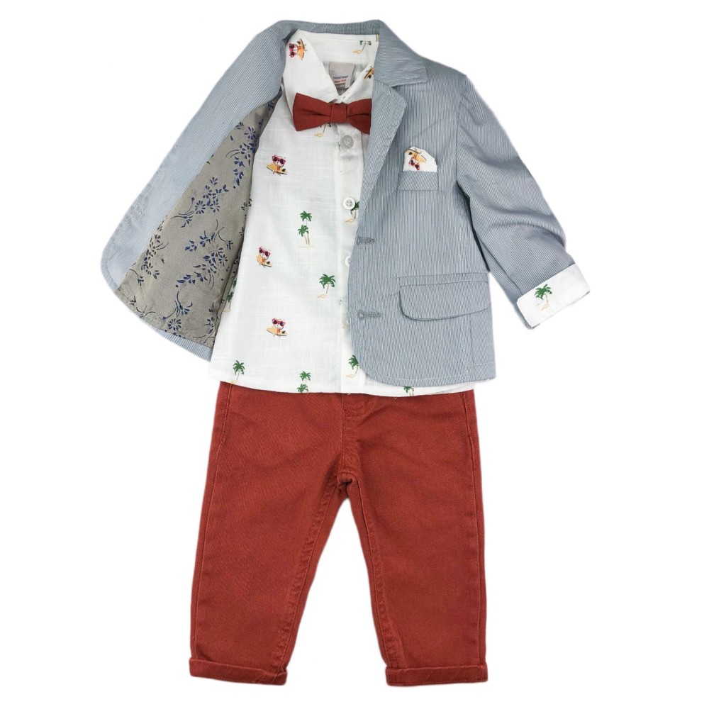 Κοστούμι με Παπιγιόν Γαλάζιο-Κεραμιδί