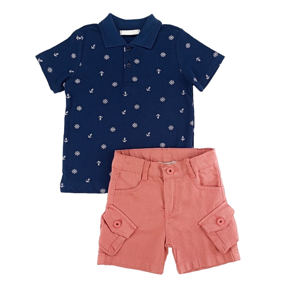 Navy Polo μπλούζα με Ροδί Βερμούδα