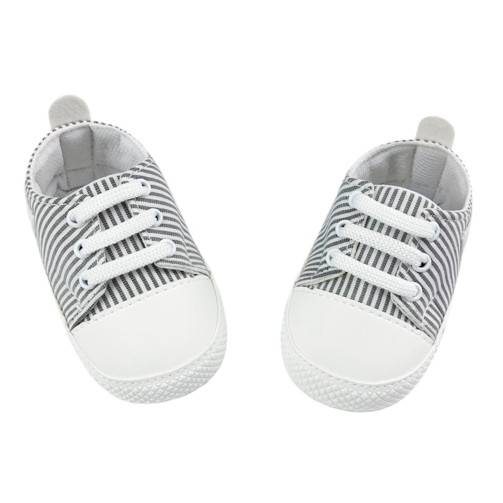 Παπούτσια Αγκαλιάς Ριγέ Γκρι