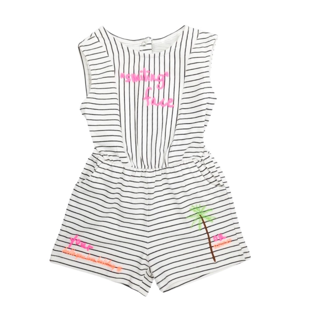 Ριγέ Playsuit με Τσέπες