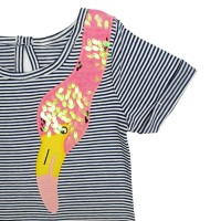 Flamingos Μπλε Φόρεμα με Ρίγες
