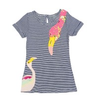 Flamingos Μπλε Φόρεμα με Ρίγες