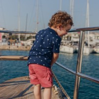 Navy Polo με Ροδί Βερμούδα
