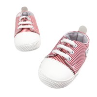 Παπούτσια Αγκαλιάς Ριγέ Κόκκινο