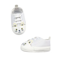 Παπούτσια Αγκαλιάς Λευκά 3D Γατάκι