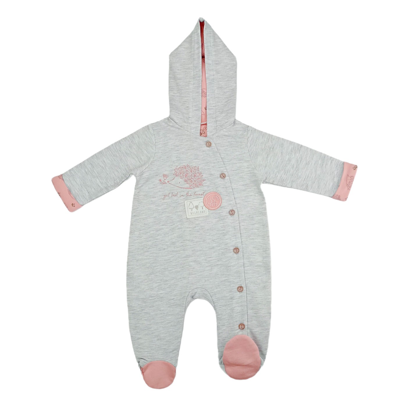 Φορμάκι με Κουκούλα Γκρι-Ροζ