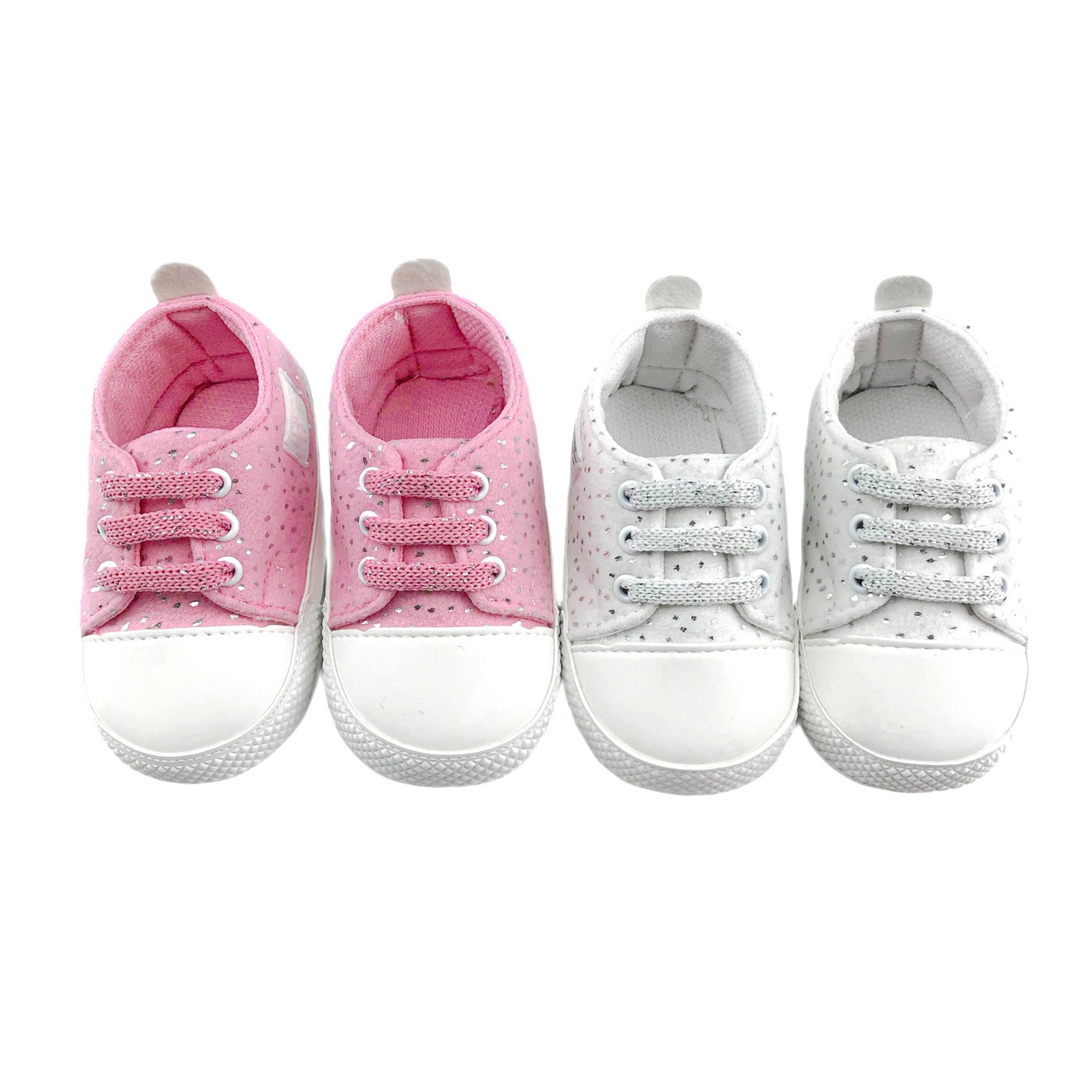 Παπούτσια Αγκαλιάς με Ασημί Details