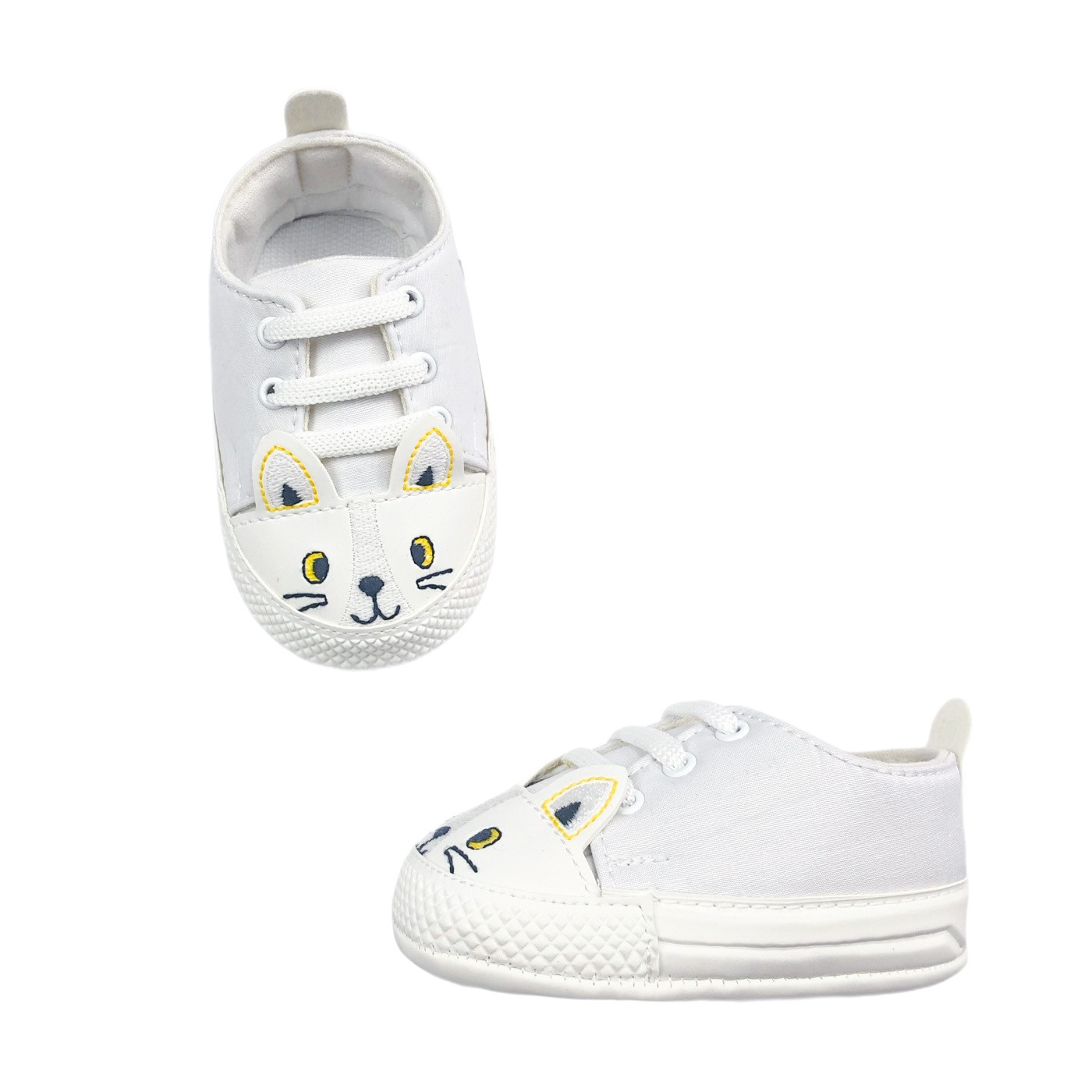 Παπούτσια Αγκαλιάς Λευκά 3D Γατάκι